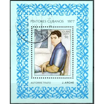 Poštovní známka (1977) MiNr. 2240 - Block 52 - O - Kuba - Malba kubánského malíře Jorge Arche