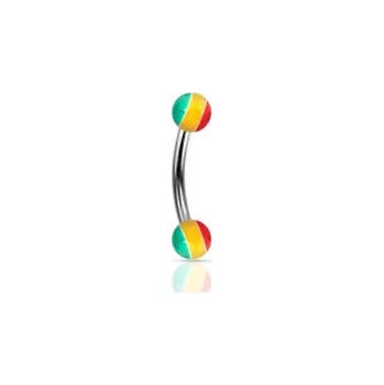 Piercing Šperky4U Piercing do obočí - RASTA - OB01131-1610