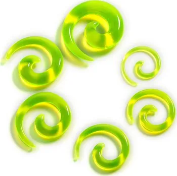 Piercing Šperky4U Roztahovák do ucha - spirála průhledná zelená - EP1021-03