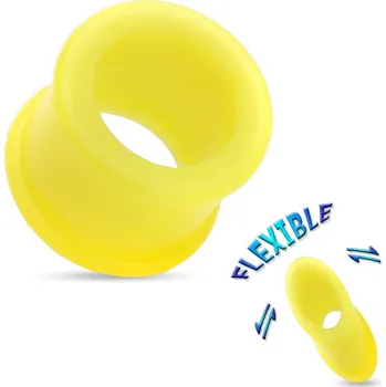 Piercing Šperky4U Silikonový tunel do ucha - žlutý - TN01045-10