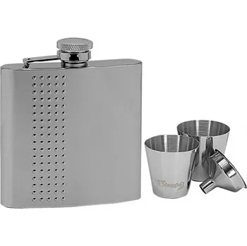 Placatka Lucca di Maggio® Ocelová kapesní lahev - placatka 180ml + 2 kalíšky 30ml a trychtýřek - 97056