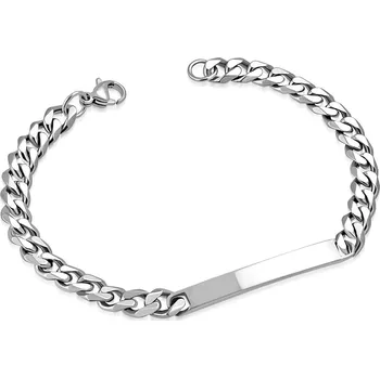 Náramek Šperky4U Dámský ocelový náramek s destičkou, délka 15 cm - OPA1111