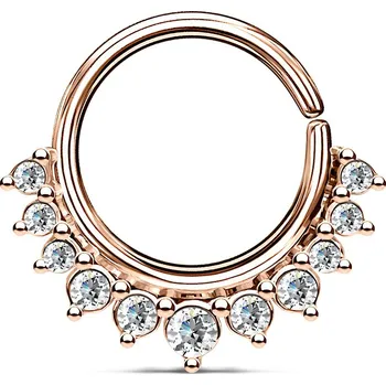 Piercing Šperky4U Septum piercing do nosu/ucha kruh s čirými zirkony - N01171-RD