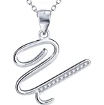 Šperky4U Stříbrný řetízek s přívěskem - iniciála "U" - SN3079-U