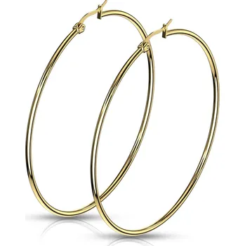 Náušnice Šperky4U Zlacené ocelové náušnice - kruhy 65 mm - OPN1190-65
