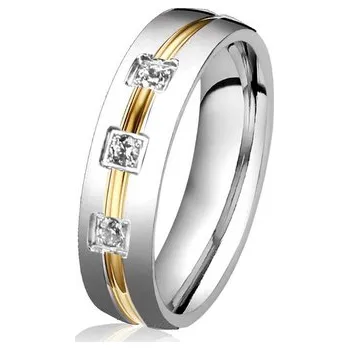 Prsten Šperky4U Ocelový prsten se zirkony, šíře 5 mm - velikost 59 - OPR0039-Zr-59