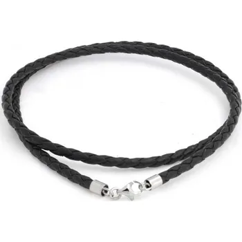 Šperk Šperky4U Splétaná kožená šňůrka černá - LR1108-030-50
