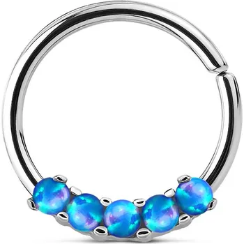 Piercing Šperky4U Piercing do nosu/ucha kruh s modrými opály - N01167-B
