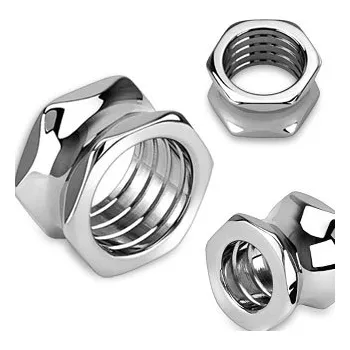 Piercing Šperky4U Ocelový tunel do ucha - matice - TN01066-08