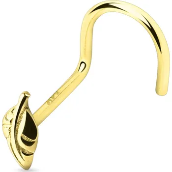 Piercing Šperky4U Zlatý piercing do nosu - lístek, Au 585/1000 - ZL01190-YG