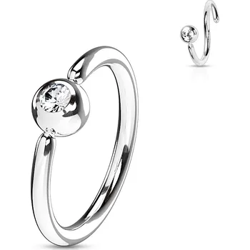 Piercing Šperky4U Piercing - kruh, kulička se zirkonem - K1016-12083