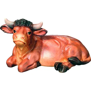 Vánoční dekorace Ornatis Vůl ležící Provedení: Malované, Velikost stojících figur dospělých postav: 7 cm Dřevěná vyřezávaná soška ležícího vola
