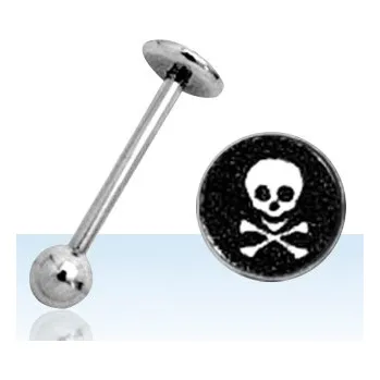 Piercing Šperky4U Piercing do jazyka - lebka s hnáty - PJ01209