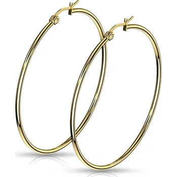Náušnice Šperky4U Zlacené ocelové náušnice - kruhy 55 mm - OPN1190-55