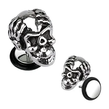 Piercing Šperky4U Falešný piercing do ucha - lebka - FP01017