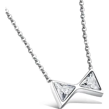 Náhrdelník Šperky4U Ocelový řetízek s přívěškem - mašlička - OPD0059