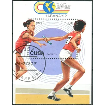 Poštovní známka (1992) MiNr. 3613 - Block 130 - O - Kuba - Mistrovství světa v atletice, Havana