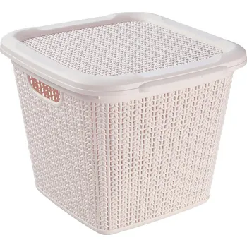 Koš na prádlo Brilanz box ratanový s víkem 15 l
