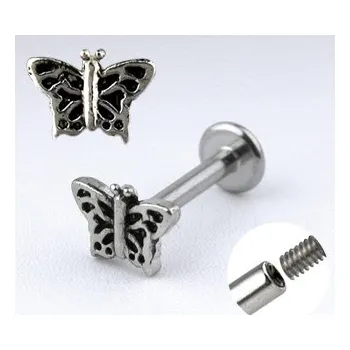 Piercing Šperky4U Piercing do brady - labreta - motýlek - LB1016