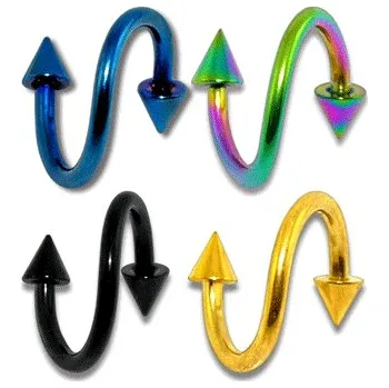 Piercing Šperky4U Piercing spirála - kónus, modrá barva - SP01030-B