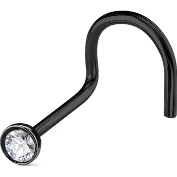 Piercing Šperky4U Černý zahnutý piercing do nosu - N0047-K