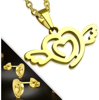 Souprava šperků Šperky4U Souprava šperků z chirurgické oceli, okřídlené srdce - SET0057