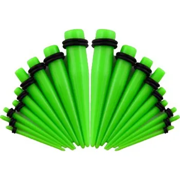 Módní doplněk Šperky4U Akrylátový roztahovák do ucha zelený - EP1005-025