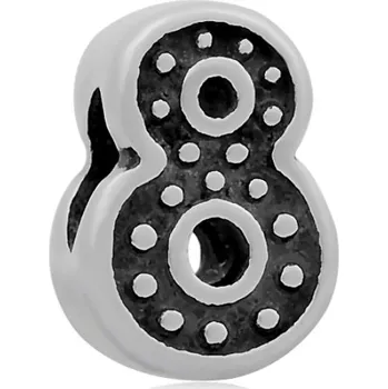 Přívěsek Šperky4U Navlékací ocelový přívěšek korálek - číslice "8" - K0002-8