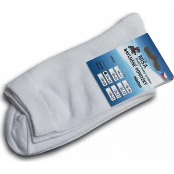 Dámské ponožky Bavlněné ponožky - bílá hladká Velikost: 28-29