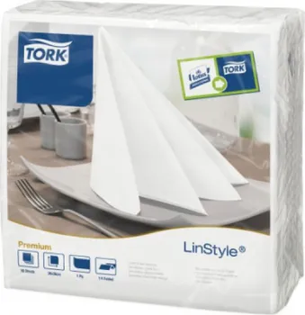 Tork LinStyle Premium ubrousky textilního charakteru 39 x 39 cm bílé