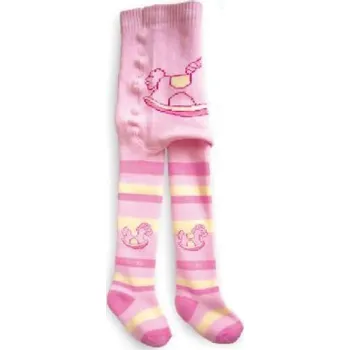 Dětské punčocháče Baby froté ZOO NOVIA koník růžová 92-98