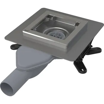 podlahová vpusť APV110 - podlahová vpust nerezová extra-nízká 130x130 mm boční, bez mřížky, vodní zápachová uzávěra APV110