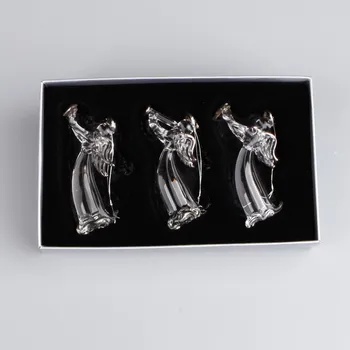 Vánoční dekorace Anděl závěs sklo 3ks/8cm (KL171134)