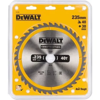 Pilový kotouč DeWALT DT1955 pilový kotouč CONSTRUCTION pro pokosové pily na dřevo s hřebíky, 235 x 30 mm, 40 zubů