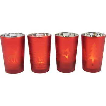 Váza Skleněný vánoční svícen 11 cm (82520)