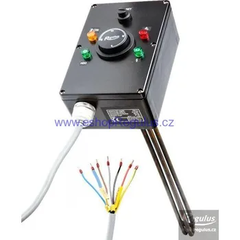 Topná tyč Topné těleso 6 kW nerezové s termostatem a HDO (Nerezové elektrická topná tělesa 6/4'' s termostatickou kovovou hlavicí 3xt230/400V do nerezových nádrží)