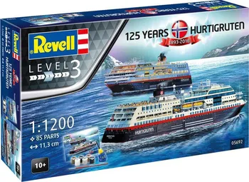 Plastikový model Revell 125 Years Hurtigruten Trollfjord & Midnatsol 1:1200