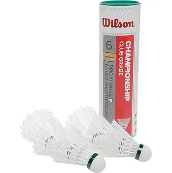 Badmintonový košíček Wilson Championship 6 tube White speed 77 (pomalé)