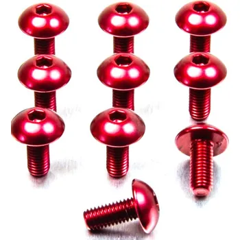 Šroub ProBolts Šroub M5x16 půlkulatá hlava, červený