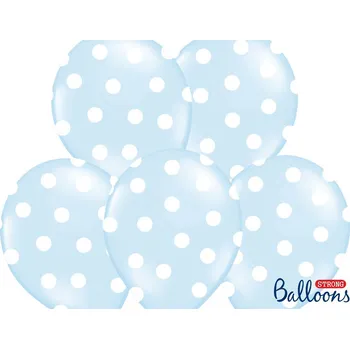 Balónek Balonek latexový světle modrá s puntíky