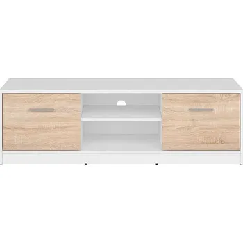 Obývací pokoj BRW Televizní stolek Nepo Plus RTV2D Bílá/Dub sonoma