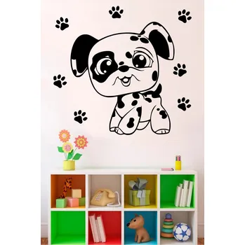Samolepící dekorace Samolepka na zeď Malý pejsek s tlapkami (dekorace na zeď)
