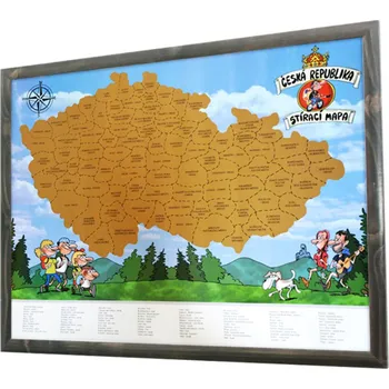 Žertovný předmět Stírací turistická mapa Česká republika