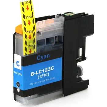 Inkoustová náplň pro Brother DCP J 4110 kompatibilní LC-123C - barva azurová - cyan