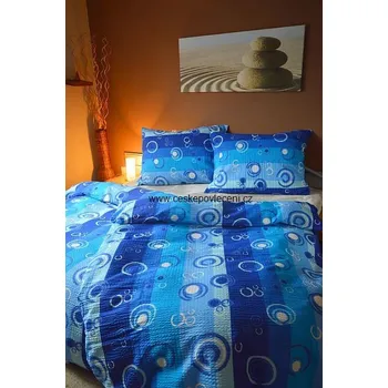 Povlečení Krepové povlečení Bublina modrá 70x90/140x200 - povlak na polštář 70x90