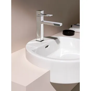 Vodovodní baterie Quadriga - umyvadlová stojánková páková baterie, výtok 11 cm, s automatickou výpustí, nerez HF901101441000