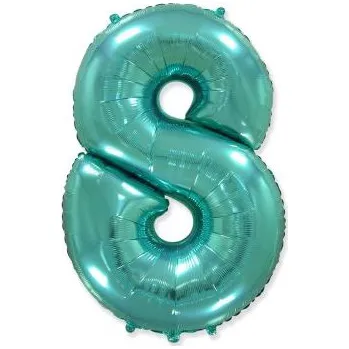 Balónek Balón foliový číslice TYRKYSOVÁ - TIFFANY 102 cm - 8