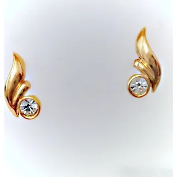 Náušnice Náušnice bižuterní, ve zlaté úpravě, bílý zirkon kámen
