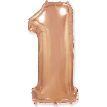Party dekorace Balón foliový číslice RŮŽOVO ZLATÁ - ROSE GOLD 102 cm - 1