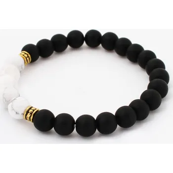 Souprava šperků Náramek matný onyx a howlite